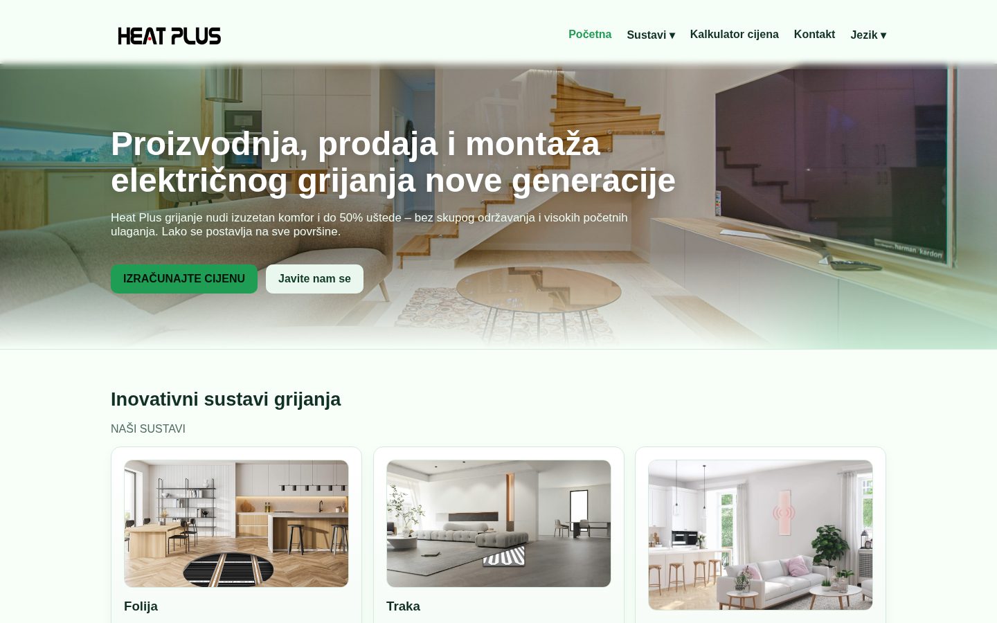 Naslovnica stranice Heat Plus